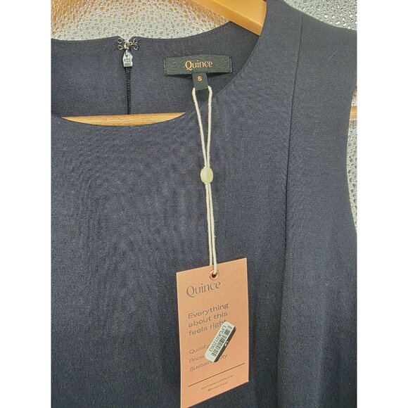 Quince Ultra-Stretch Ponte Sleeveless Dress Navy Small NWT - Picture 6 of 9